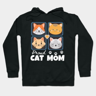 Proud Cat Mom Valentine Cute Cat Love Hoodie